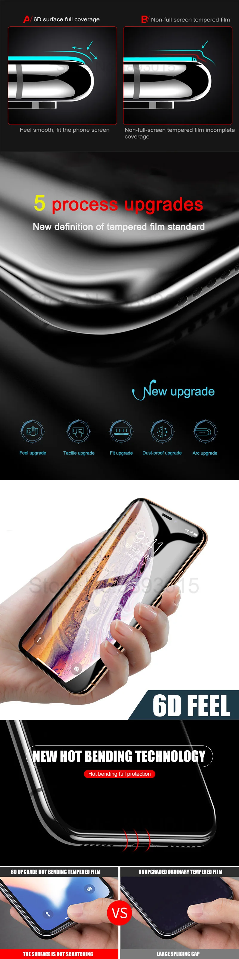 6D полное покрытие Защитное стекло для iPhone X XS XR XS max закаленное стекло для iPhone 6 6S 7 8 Plus безопасная защита экрана пленка