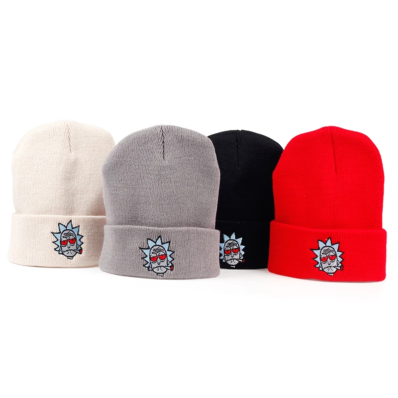 Rick and marty, зимние вязаные шапки, Rick Beanie, уличная, лыжная, вязаная шапка, Skullies, американское аниме, хлопок, Pickle Rick, Get Schwifty
