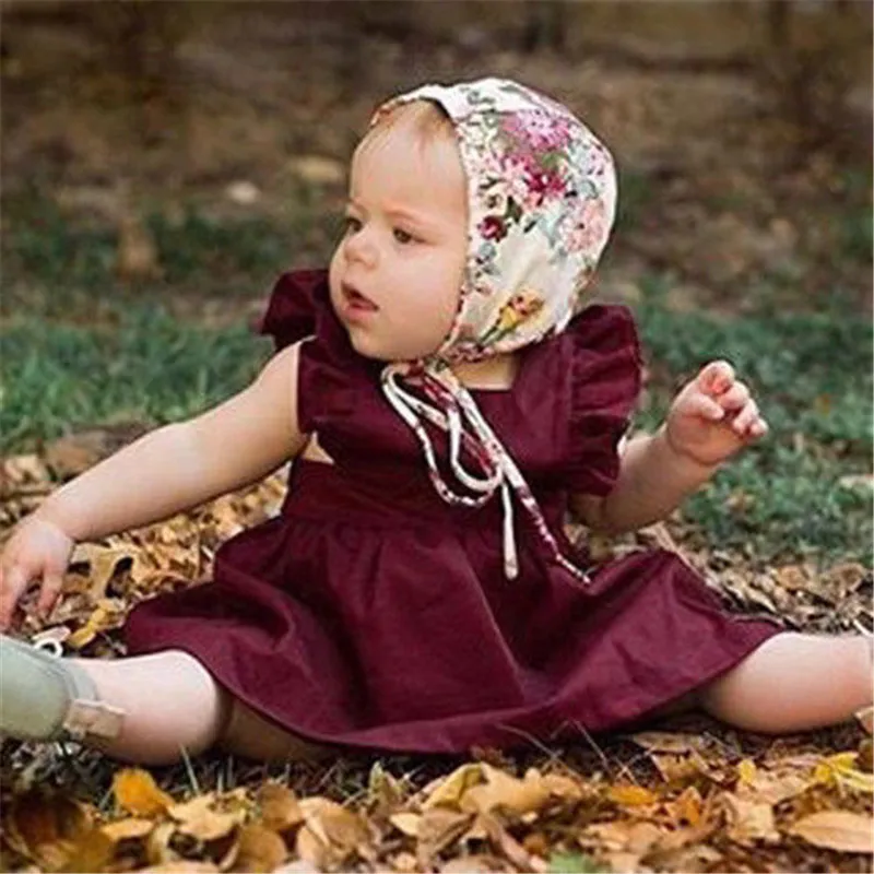 PUDCOCO Toddler Baby Girl Ruffled Sundress Backless Baptism Party Kids Sleeveless Pageant Dresses | Детская одежда и обувь
