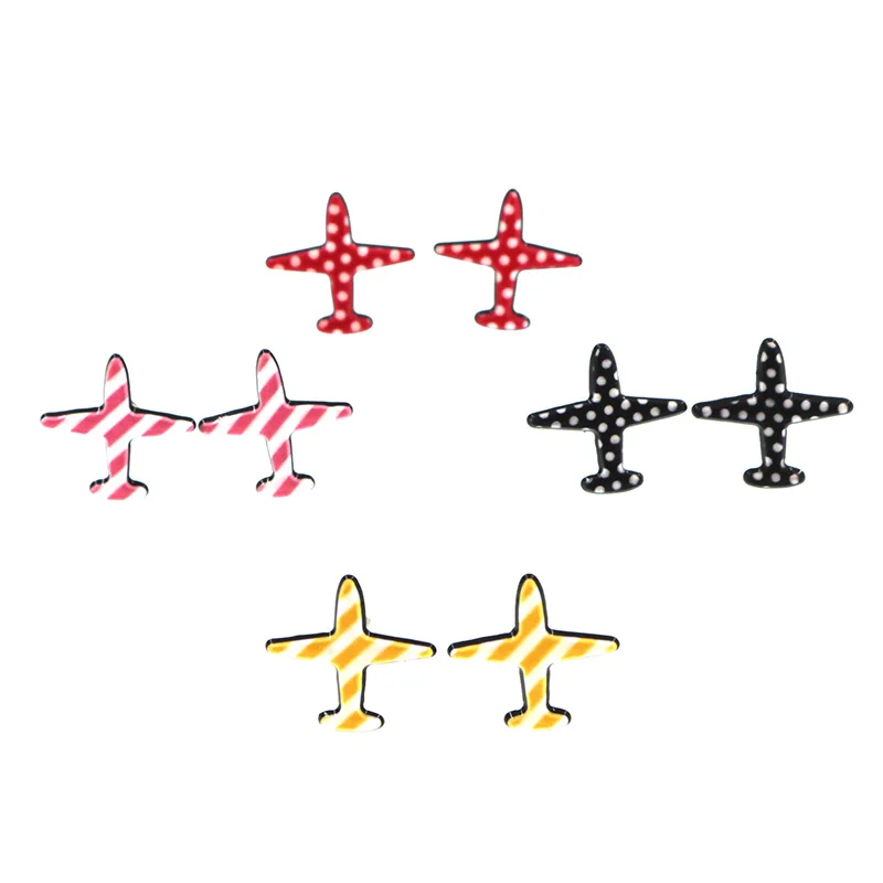 Серьги-гвоздики женские в виде самолета 4 цвета | Украшения и аксессуары