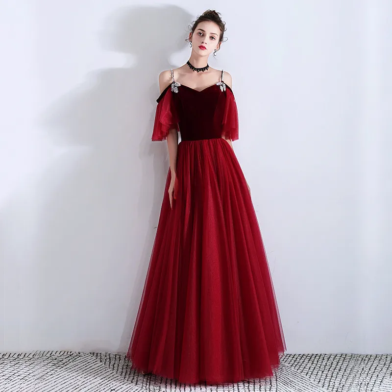 Элегантное женское вечернее платье на тонких бретельках, Qipao, сексуальное, с искусственными кристаллами, Cheongsam, а-силуэт, свадебное платье для невесты