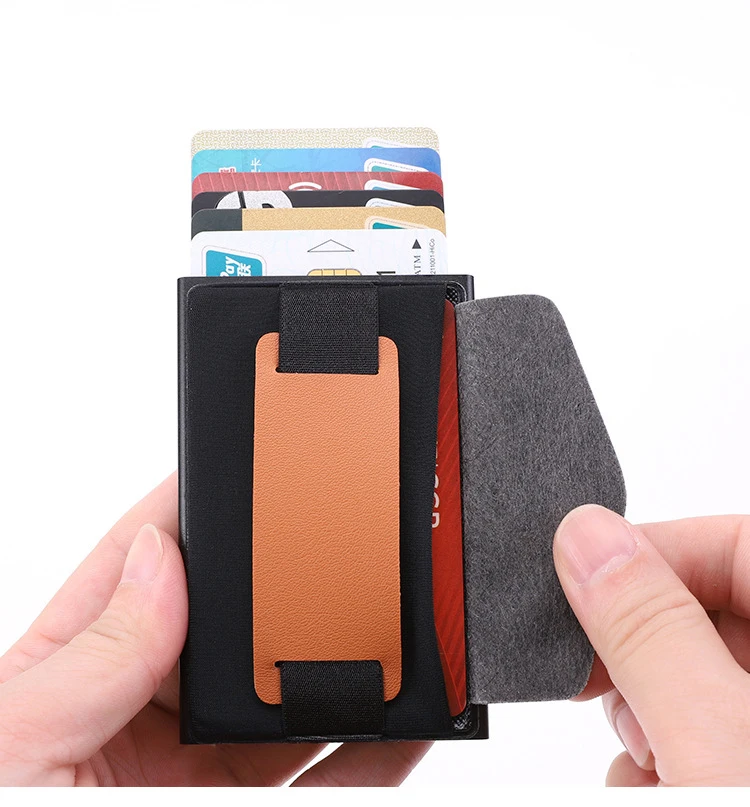 BYCOBECY металлический корпус для карт мода RFID Блокировка держатель карты Простой Высококачественный кошелек Повседневный многофункциональный кошелек для монет