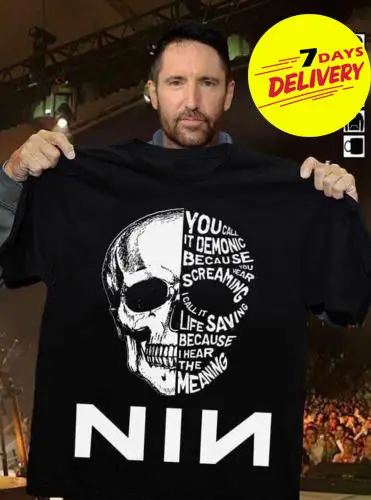 Nine Inch Nails футболка Черная Хлопковая мужская полный размер Новые футболки модные