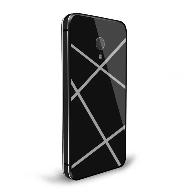 Роскошный блестящий гладкий зеркальный чехол из закаленного стекла черного