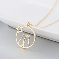 daisies origami cat star necklace animal women meteor shower pendant necklaces jewelry collier