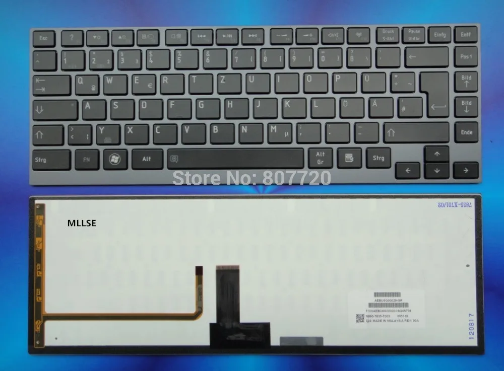 100% новая оригинальная немецкая клавиатура с подсветкой GR для Toshiba U900 U840 U800 U800W Z830. |