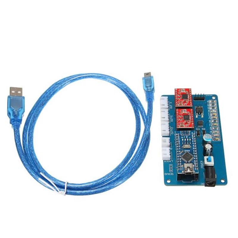 Бесплатная доставка 2 осевой шаговый двигатель USB плата 12 В для ЧПУ DIY настольный