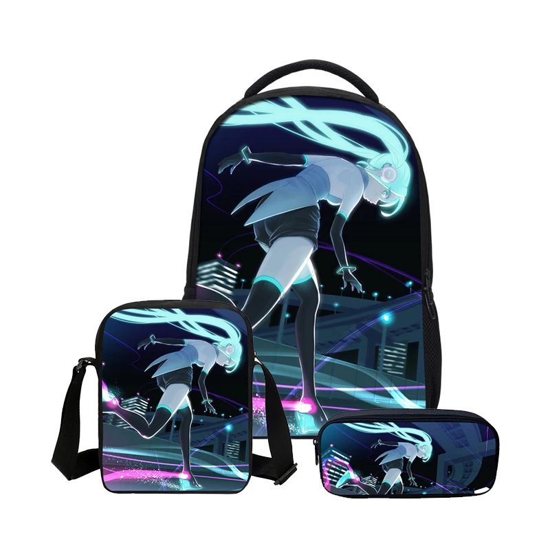 VEEVANV Горячие Hatsune Miku девушки Bookbag Мода 3 шт./компл. сумки на плечо пенал