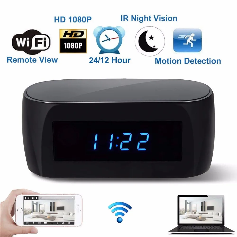 XNCH US EU UK Plug HD 1080P WiFi камера Будильник с датчиком движения ИК ночного видения безопасности в реальном времени видео няня часы