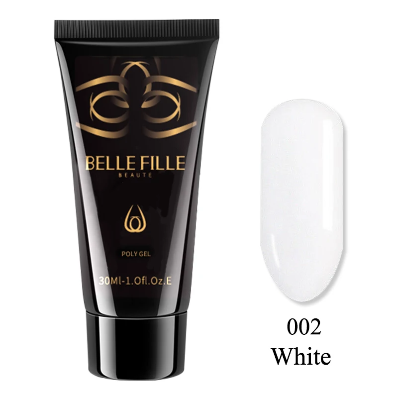 BELLE FILLE продлить УФ гель для ногтей поли Акрил лака прозрачно Белый Розовый цвет
