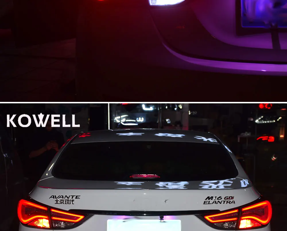 KOWELL автомобильный Стайлинг для hyundai Elantra задний светильник s 2010- Tuscon светодиодный Elantra задний светильник DRL+ тормоз+ Парк+ сигнал