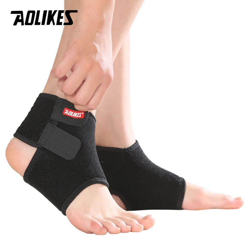 Black AOLIKES/1 пара, детские, для поддержки лодыжки, дышащие, для голеностопа, защитные, для баскетбола, футбола, бега - Цвет: Black