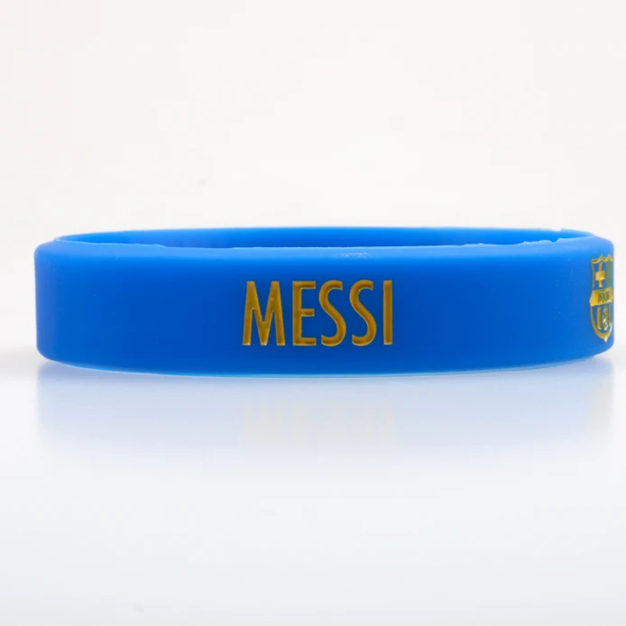 Силиконовый браслет Lionel Messi для фанатов футбола, клубный силиконовый браслет, 4 цвета, для взрослых и детей, модный фирменный браслет для подарка