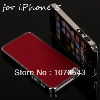 Luxury Brushed aluminum plated frame + aluminim back cover case for iPhone 5 5S 5G free shipping high quality |