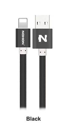 NOHON 8-контактный usb-кабель для быстрой зарядки для Apple iPhone 8, 7, 6 Plus, 5, 5S, 5C, iPad, iPod, iOS 9, 10, usb-кабель для зарядки и синхронизации данных - Цвет: Black