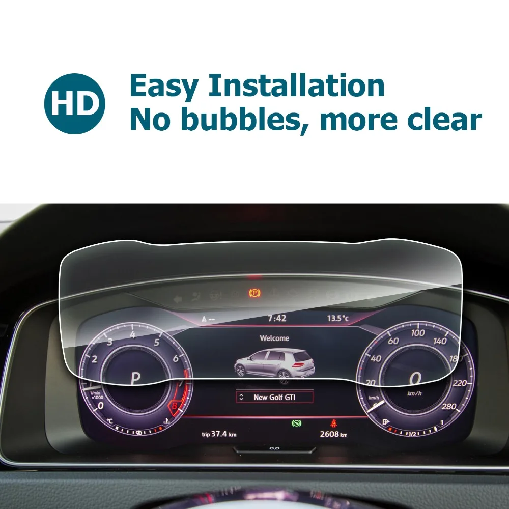 RUIYA Защита экрана для Volkswagen VW Golf 7 12,3 дюймов Volkswagen's Digital Cockpit lcd приборная панель, 9H Закаленное стекло протектор