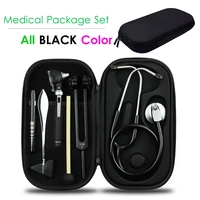 home classic medical health monitor storage case kit with stethoscope otoscope tuning fork reflex hammer led penlight torch tool