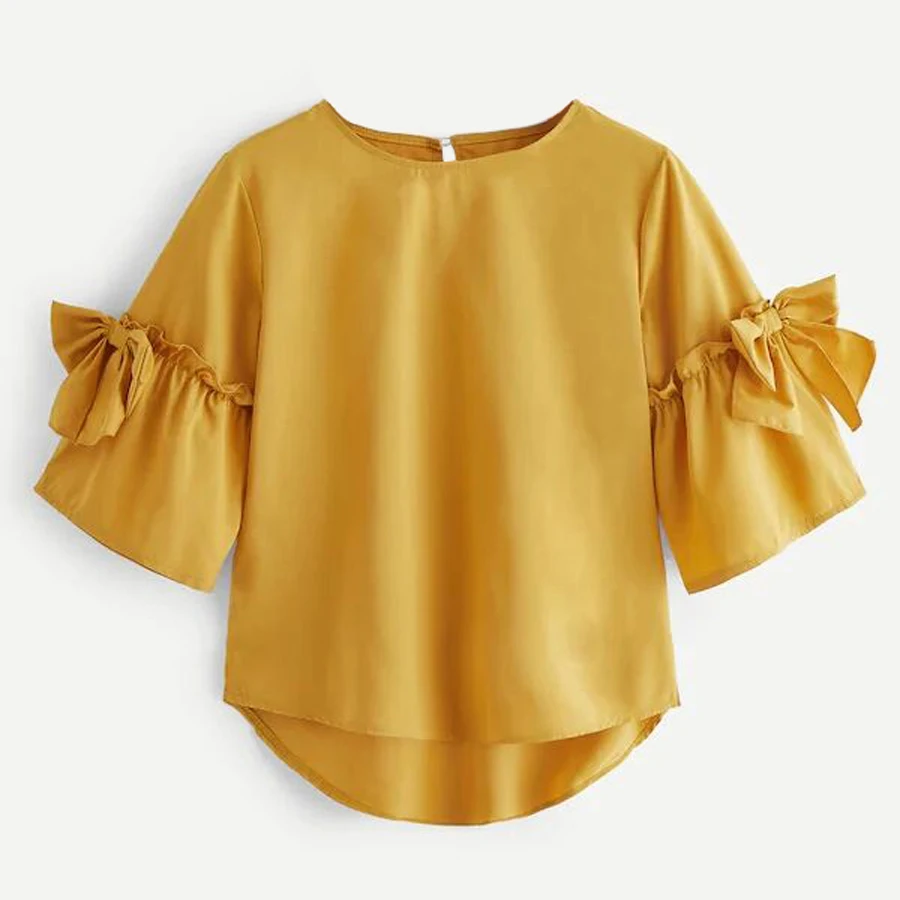 2019 летние модные однотонные Желтые Повседневные топы для женщин яркие цвета