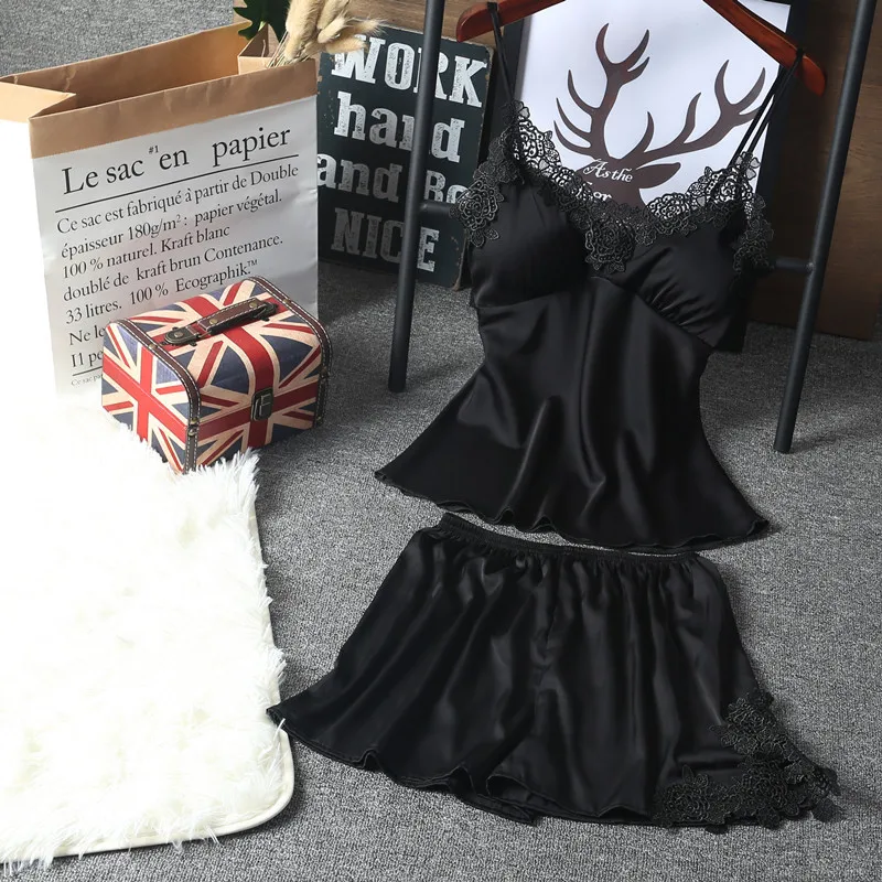 Пижамный комплект из 2 предметов ночная рубашка шелка ледяного цвета с