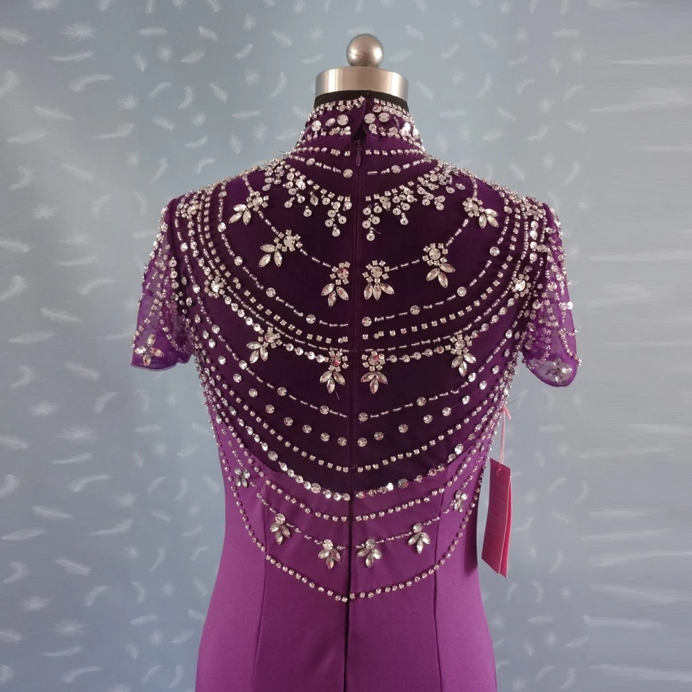 Vestido De Novia/платья знаменитостей с коротким рукавом и кристаллами длинные платья