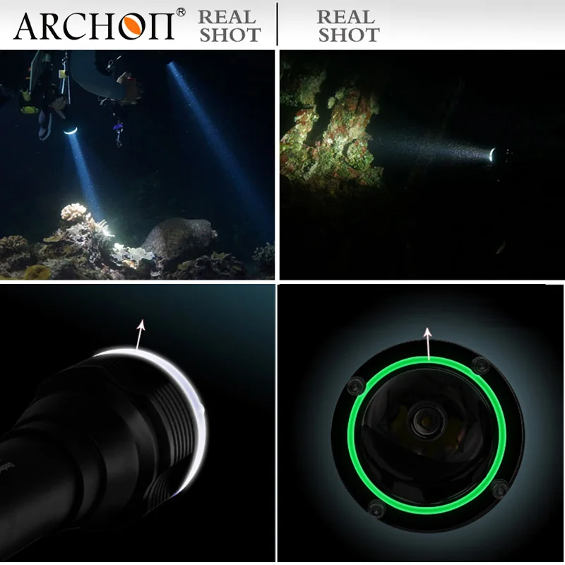 Подводный фонарь D22 /W28 карманный фонарик для дайвинга ARCHON D22-II х2 светодиодный