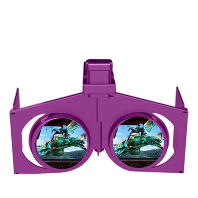 Purple VR Fold Очки виртуальной реальности 3D фильмы игры очки Портативные складные VR для 4,"-6" Android IOS смартфон - Color: Purple