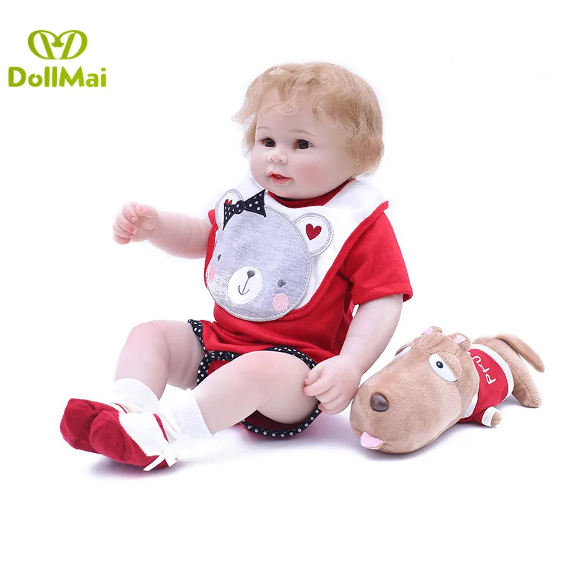 

DollMai, полностью силиконовые куклы для новорожденных девочек, игрушки для детей, подарок 50 см, real bebes reborn com corpo de silicone menina