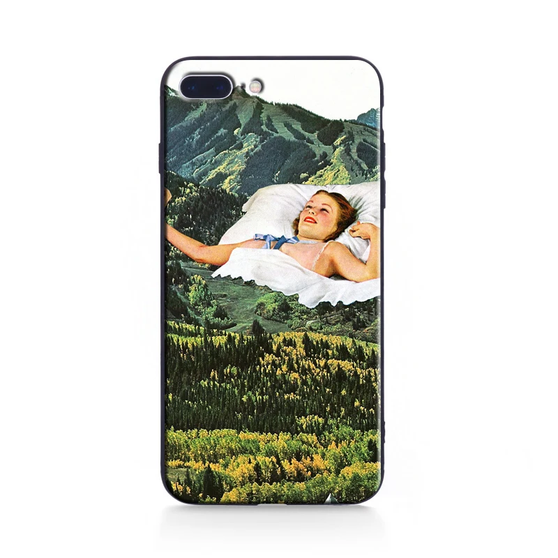 2 soft case Для iphone 7 Чехол удивительные коллажи искусство лес эстетический Мягкий силиконовый чехол для телефона для Apple iphone 5 5S SE 6 6s 7 8 Plus X - Цвет: 2 soft case