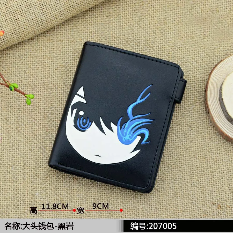 Короткий кожаный кошелек из аниме черная стрельба по рок украшающий черный kuking