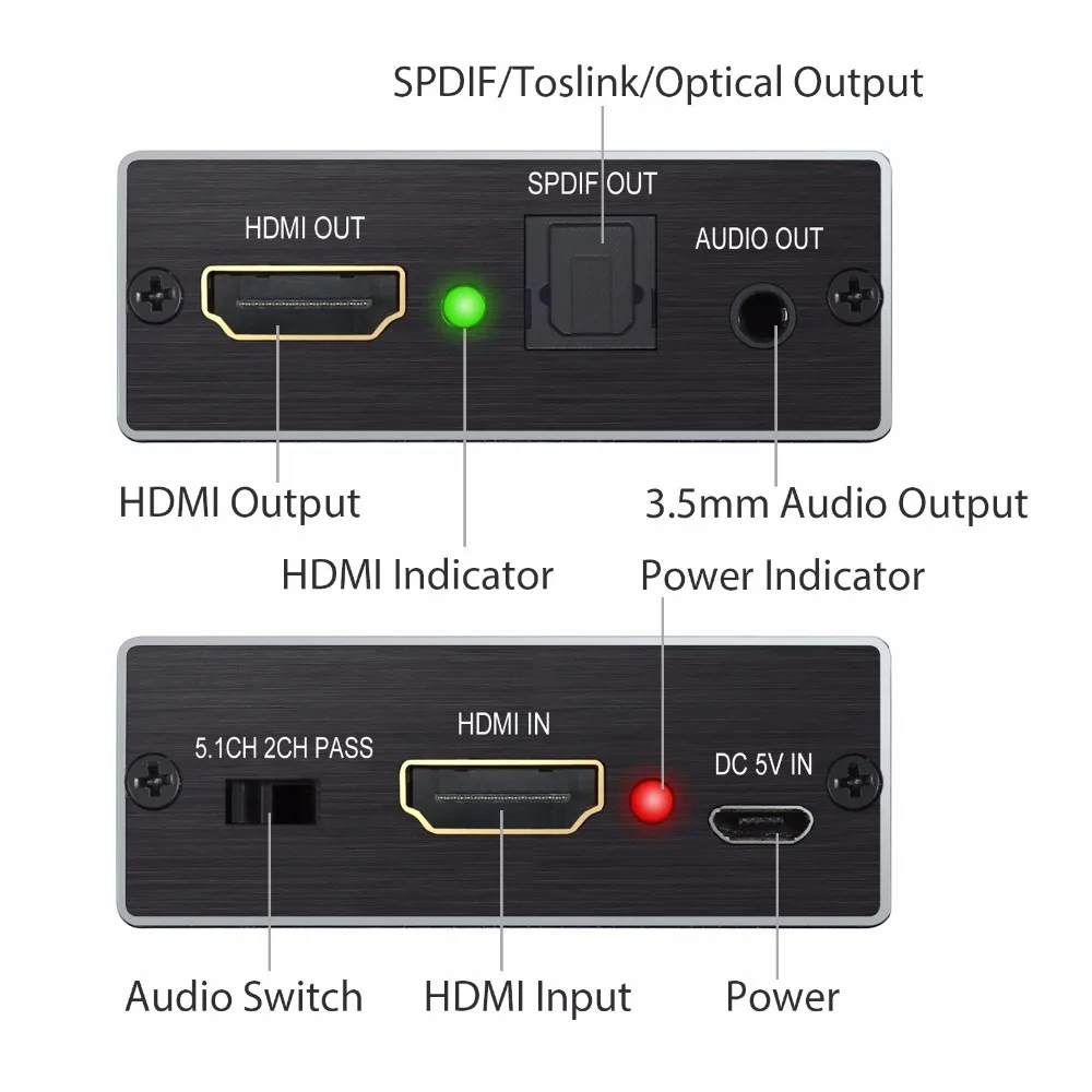 ESYNiC HDMI аудио преобразователь 1 4 Версия Поддержка 4K x 2K 3D 3 5 мм 2RCA разъем для