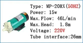 Водяной насос MP-20RX 60HZ 220V с магнитным приводом, солнечные насосы для пруда с высоким потоком, спа-оборудование, химическая передача жидкости, прямые поставки с завода
