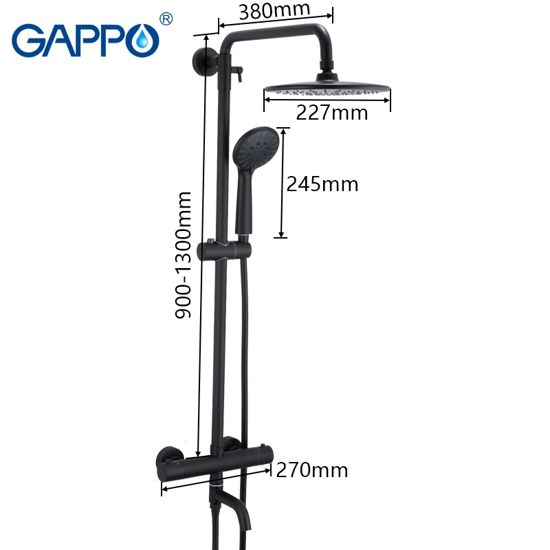 gappo thermostatic shower system hot cold mixer brass bathroom shower faucet bathtub shower sets thermostatic mixer faucets free global shipping