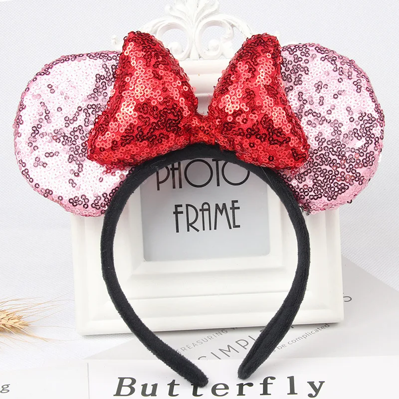 1 шт обруч для волос модные блестки Минни волосы лук мышь уши дети повязки на