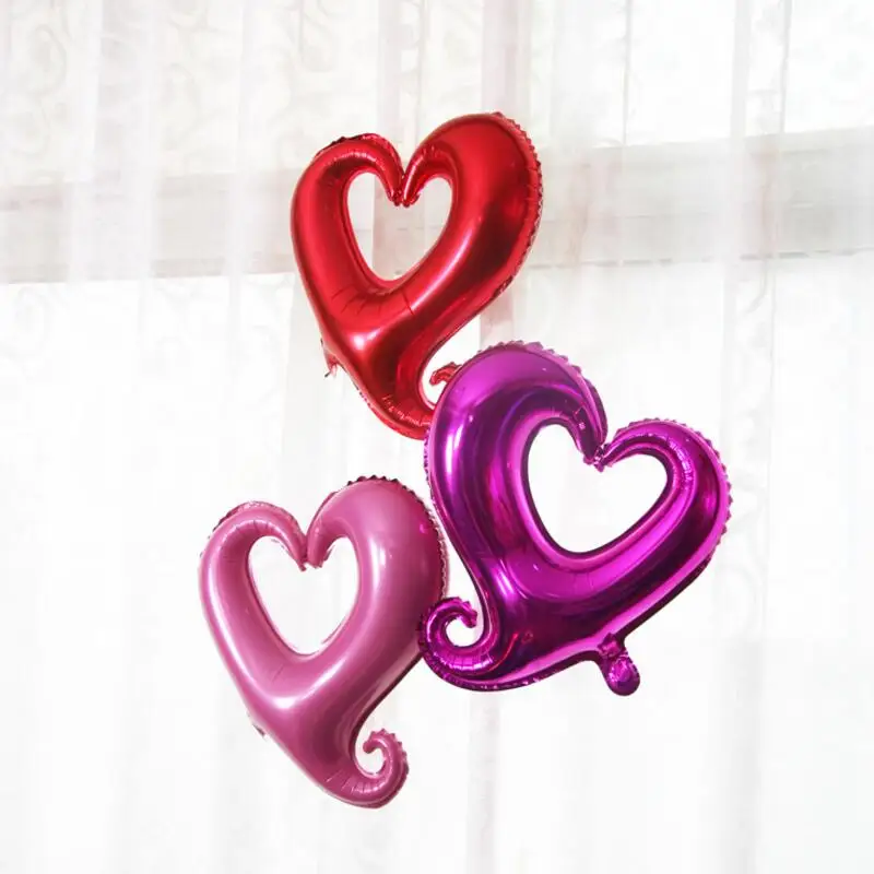 

10pcs/lot Large Hook Heart Shape Foil Balloons Valentine's Day Wedding Party Decoration Marriage Balloons