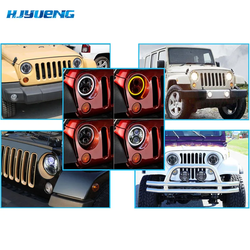 Передние круглые фары 7 дюймов внедорожный &quotСветодиодный лампа для фар