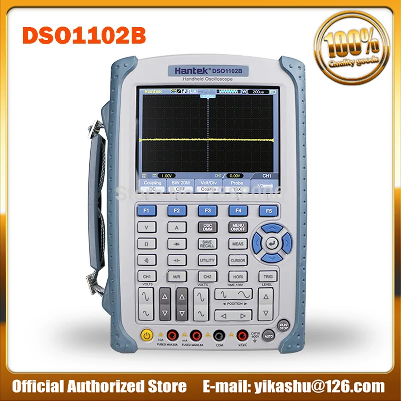Hantek DSO1102B 2 Каналы портативный цифровой осциллограф 100 МГц Пропускная способность USB Osciloscopio 6000 отсчетов DMM мультиметр 1GSa/s