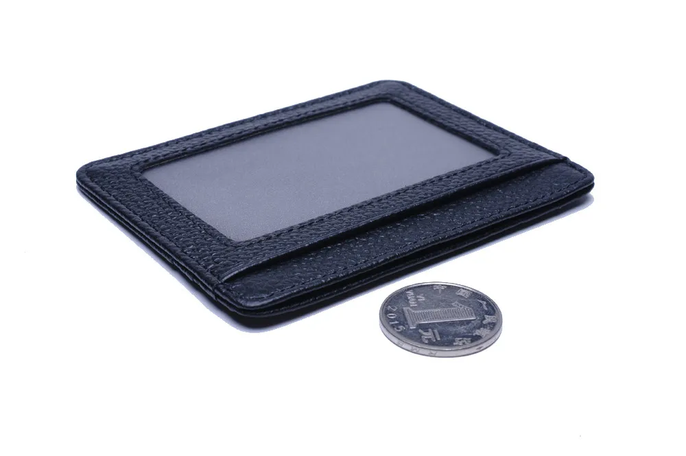 MRF12 RFID Блокировка тонкий кожаный бумажник коровья кожа Передний карман Кредитная карта чехол держатель для карт с удостоверением личности