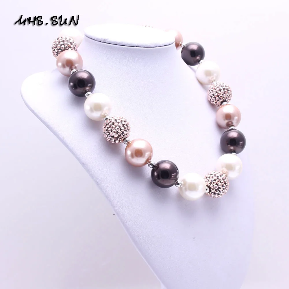 MHS.SUN Baby Girls Cute Beads Necklace Kids Chunky Bubblegum Fashion Children Toddler Jewelry Handmade Gifts | Украшения и