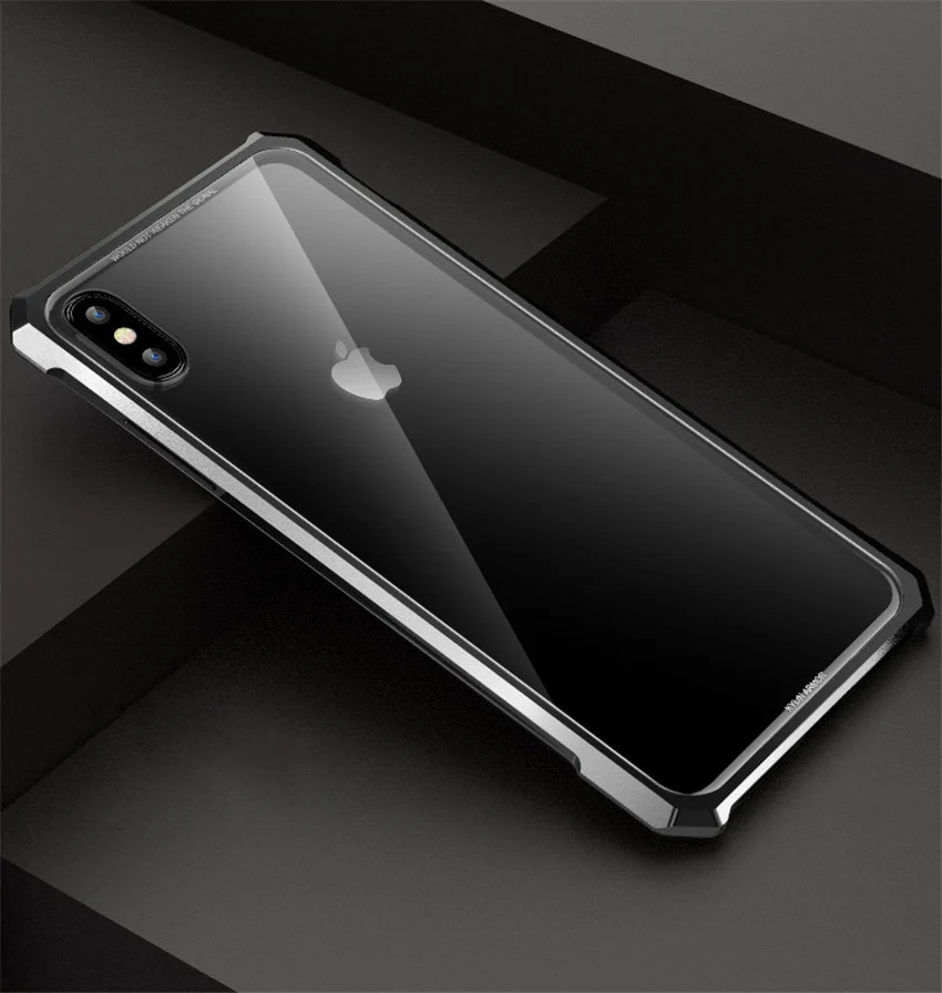 Алюминиевый металлический бампер+ чехол из закаленного стекла для iPhone XR XS Max роскошный противоударный чехол для iPhone XS XR
