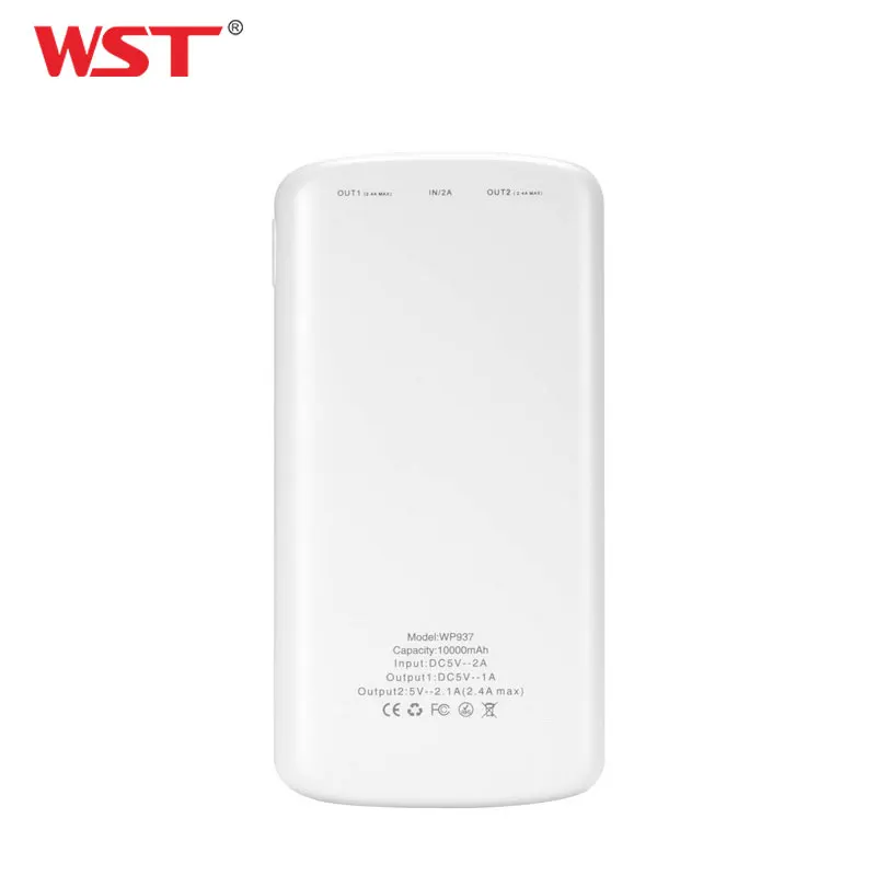 Внешний аккумулятор WST 10000 мАч 2 USB-порта | Мобильные телефоны и аксессуары