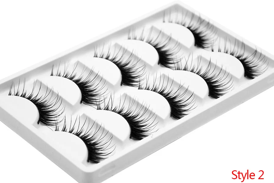 Kimcci 5 Pairs 6 Style Mink Lashes 3D Mink Eyelash Handmade Reusable Natural Faux Eyelashes Cruelty free False Lashes Cilia