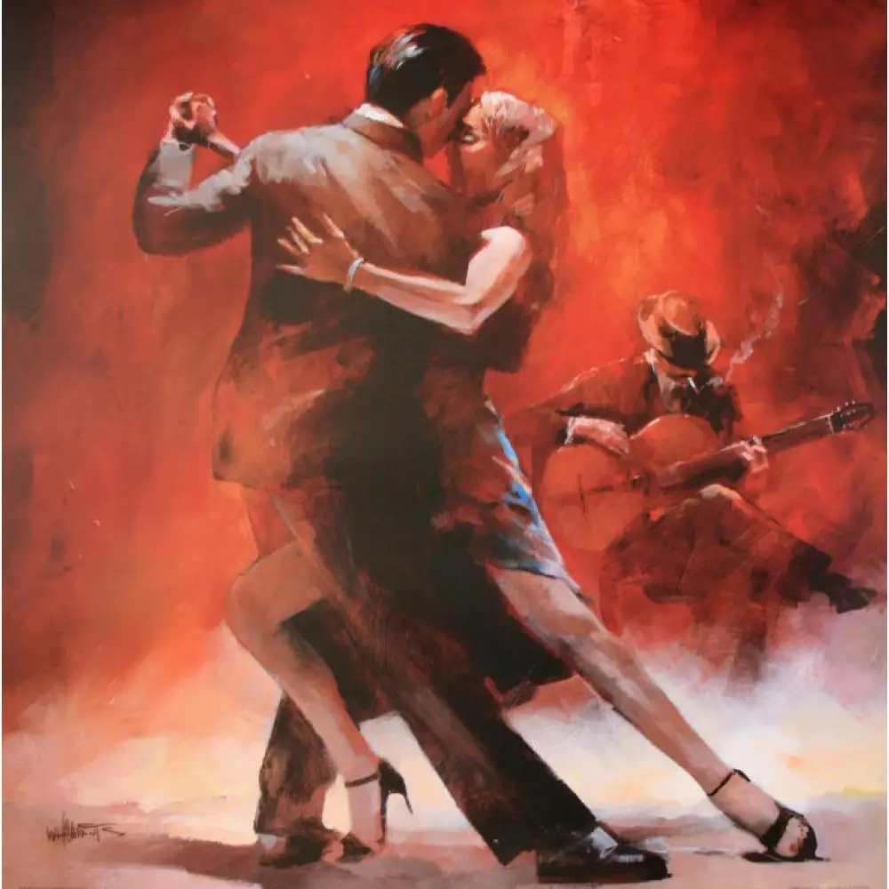Современная картина маслом argentin Tango романтическая атмосфера Willem Haenraets холст 100%