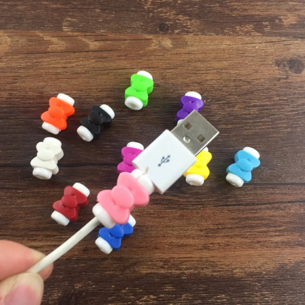 50 шт. зажим для usb-кабеля протектор наушников яркие наушники крышка Apple iPhone samsung htc