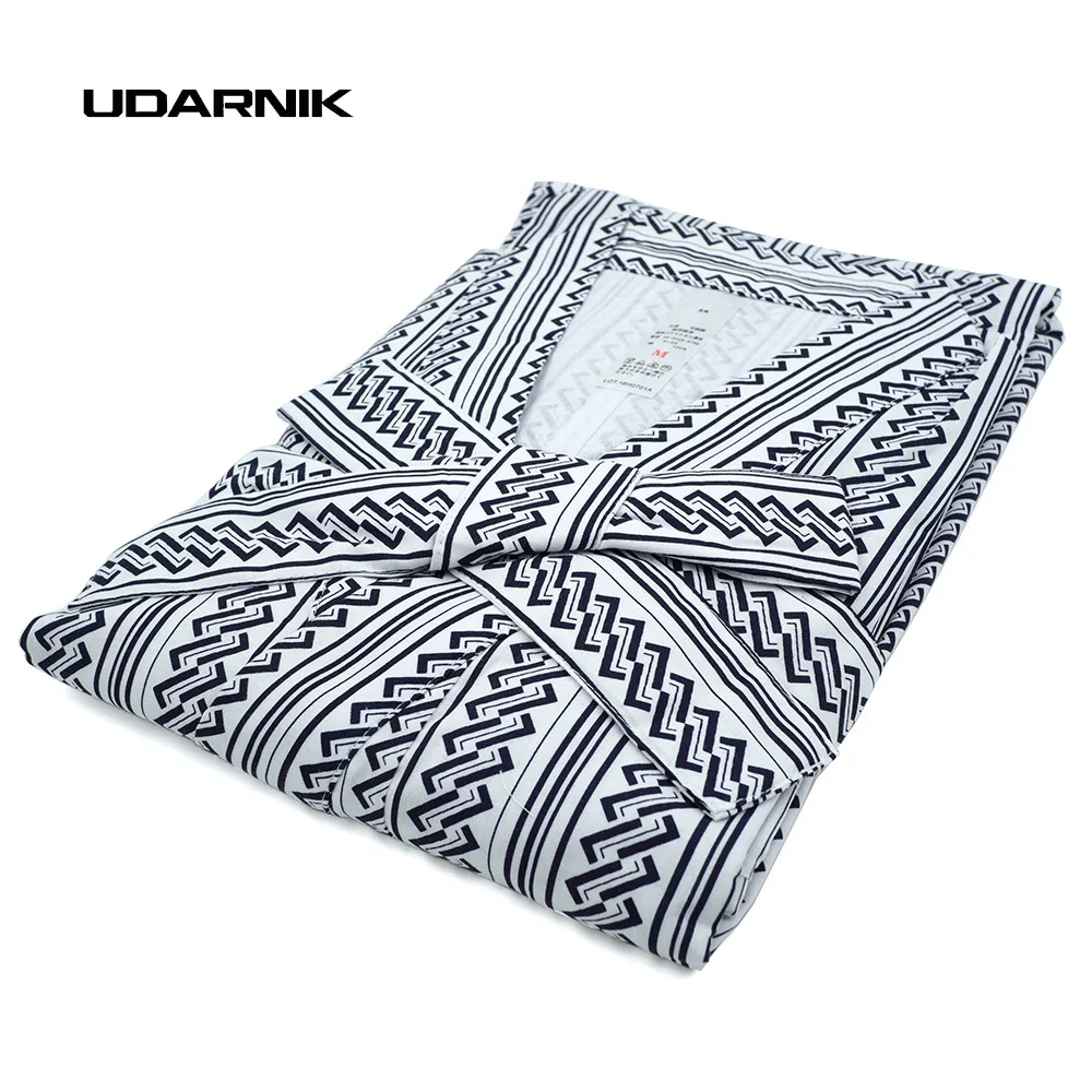 Халат кимоно мужской в японском стиле хлопковый юката ночная рубашка с рукавом 3/4