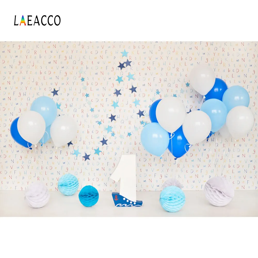 Laeacco шары цифры 1 й День рождения сцена для детской фотографии фоны