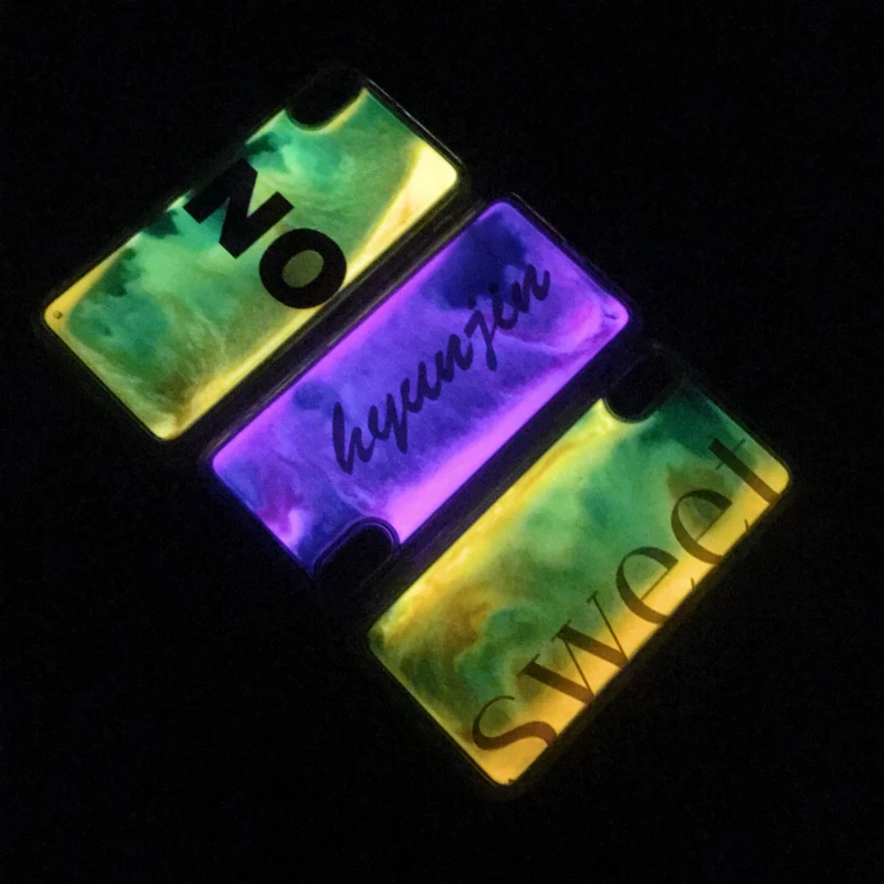 GlamPhoneCase Liquid Flow Sand Fluorescence Phone Case For iPhone X XS Max XR / 7 8 6 6s Plus |