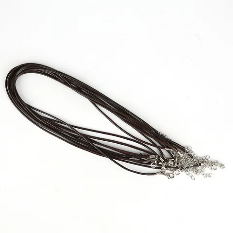 Цепочка для ожерелья, Посеребренная, 5 шт./лот, с кожаным шнурком, 18 цветов, 2 мм
