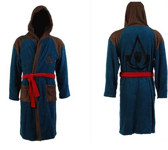 Мужской банный халат из 100% хлопка пиратский со скрытыми лезвиями Эдвард