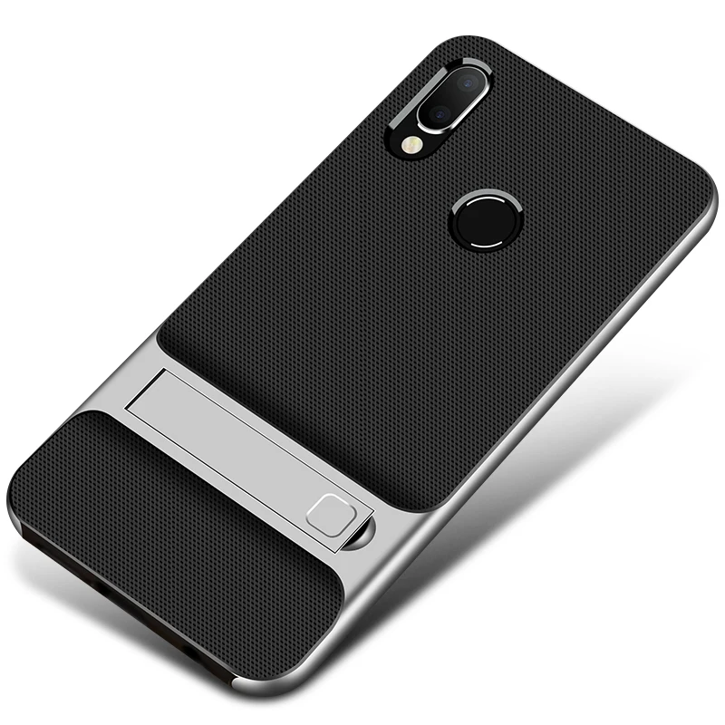 Royce Silver Чехлы для мобильных телефонов huawei P20 Lite, чехлы с 3D подставкой, силиконовые, TPU, PC, гибридные, 360, защитные для huawei Nova 3E P20Lite Nova3E - Цвет: Royce Silver