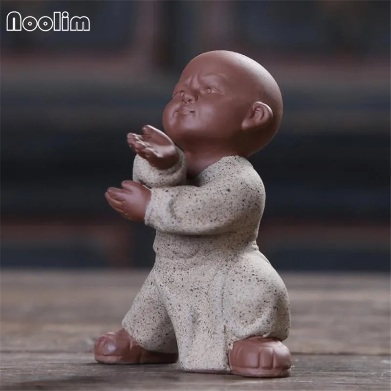Творческий керамика Тай Chi Kung фу фигурки "Маленькие монахи" орнамент Малый Чай домашних животных Бутик Украшение стола интимные аксессуары